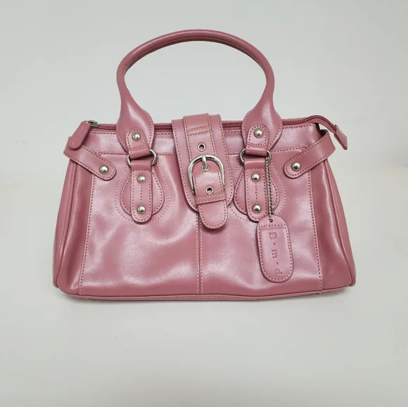 Pink & Raspberry color leather purse - Picture 3 of 7